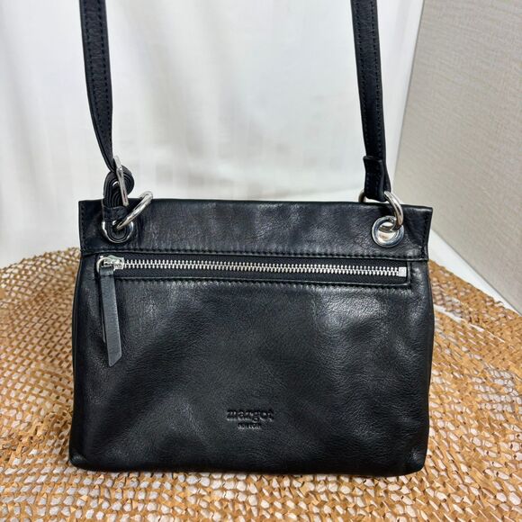 Margot New York | Black Leather Crossbody Purse w/ Silver Hardware | Excellent - Picture 5 of 12